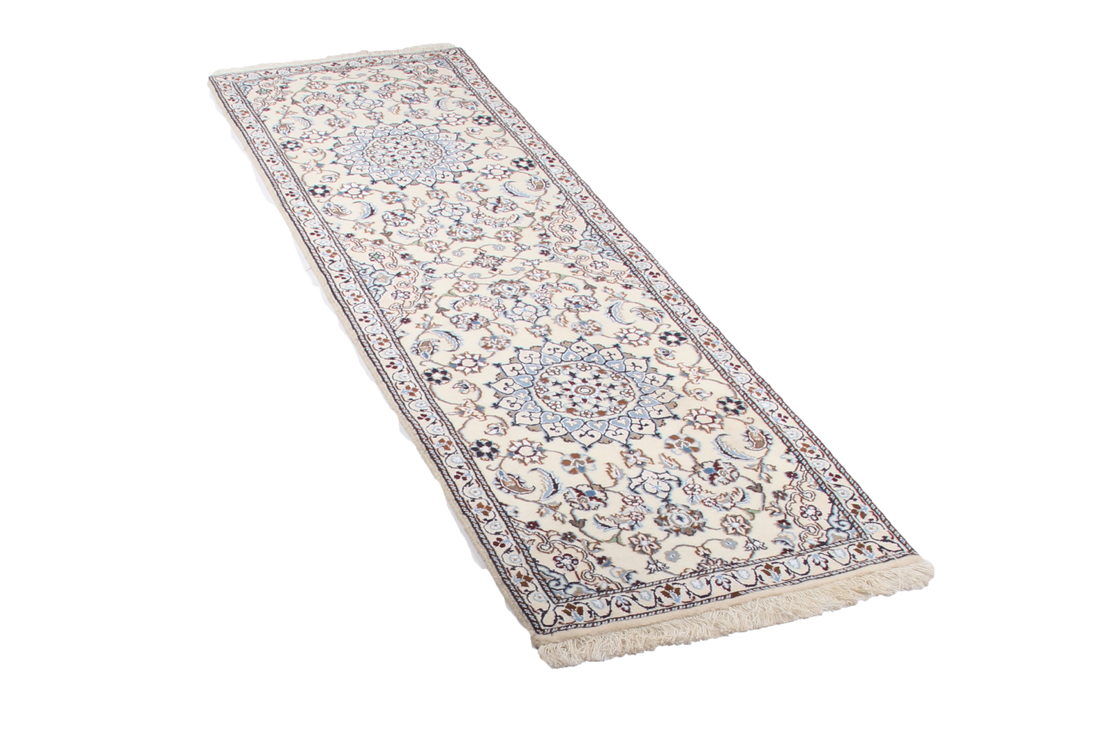 Nain 9La — Handgefertigt, 198x60 cm, Beige,blau, 100% Virgin Wool | View 9