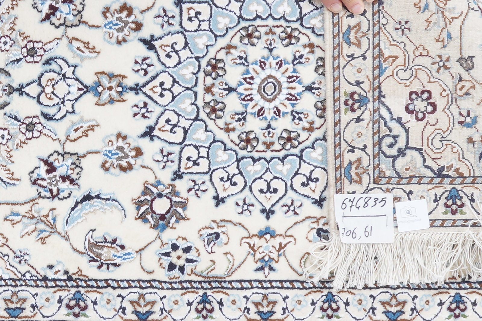 Nain 9La — Handgefertigt, 206x61 cm, Beige, 100% Virgin Wool | View 6