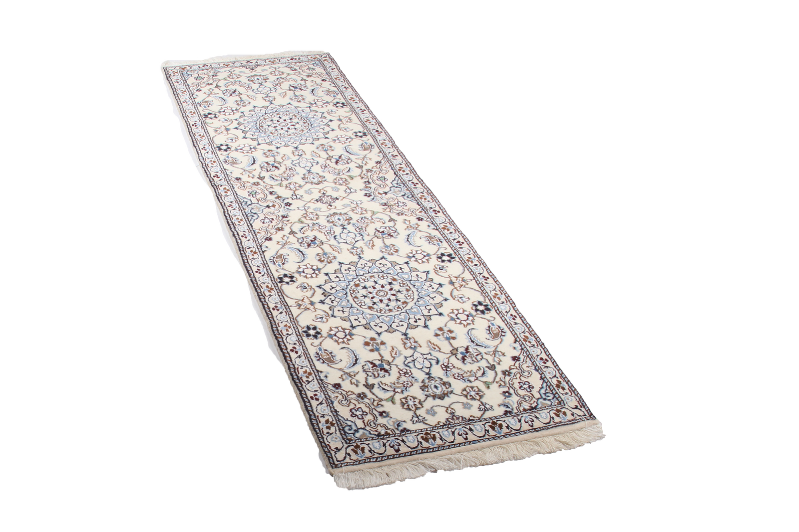 Nain 9La — Handgefertigt, 199x60 cm, Beige,blau, 100% Virgin Wool | View 9