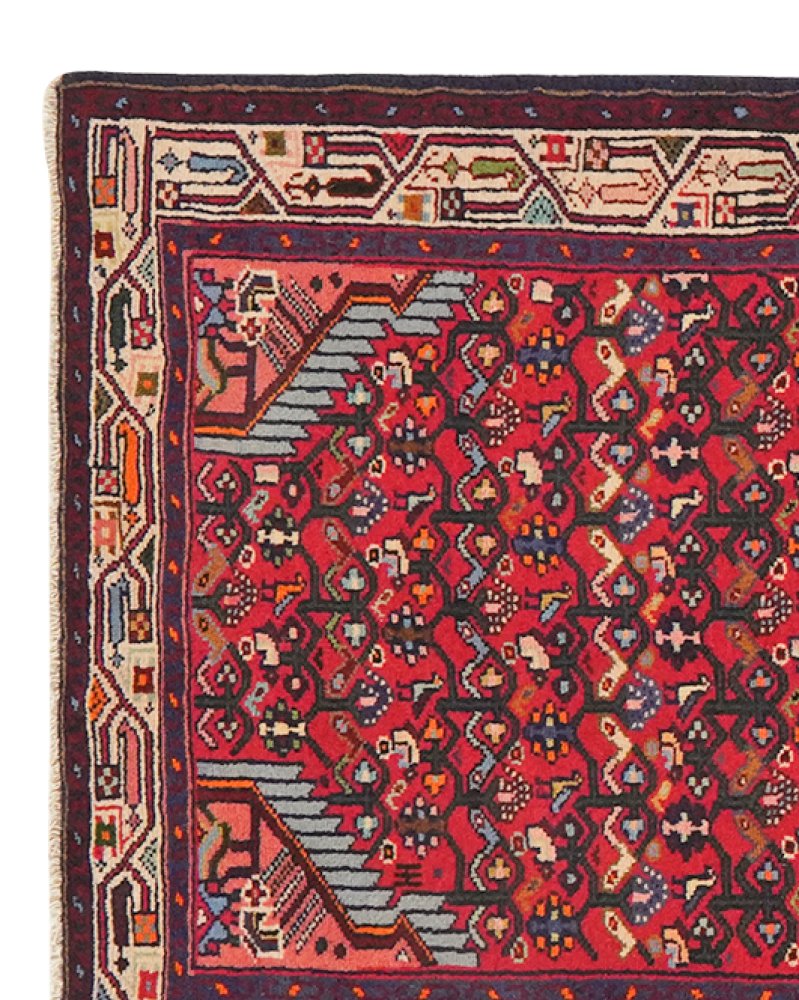 Assadabad — Hand-knotted, 76x193 cm, Red, 100% Virgin Wool | View 3