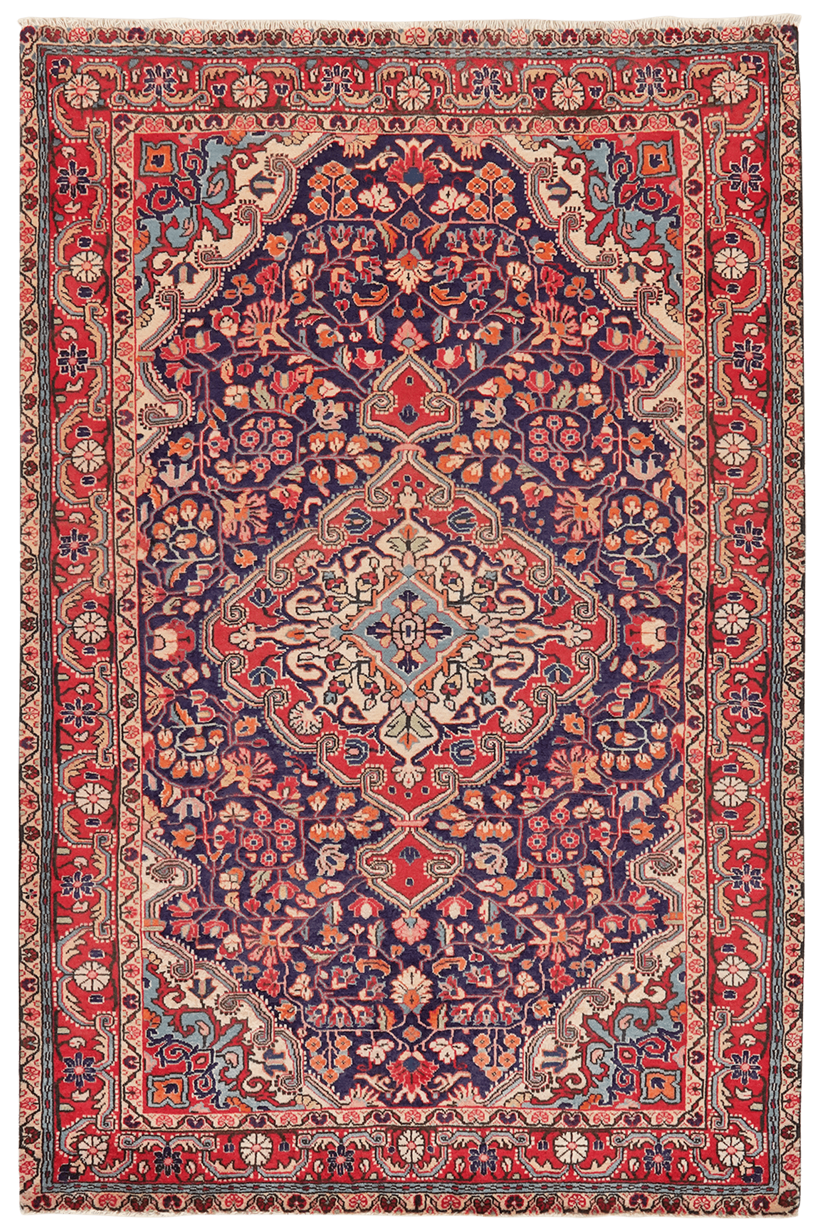 Mahal — Hand-knotted, 105x161 cm, Blue, 100% Virgin Wool | Main view