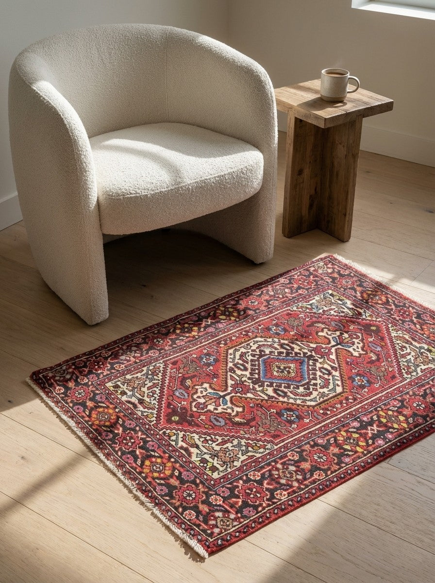 Goltuk — Hand-knotted, 60x89 cm, Red, 100% Virgin Wool | Detail view