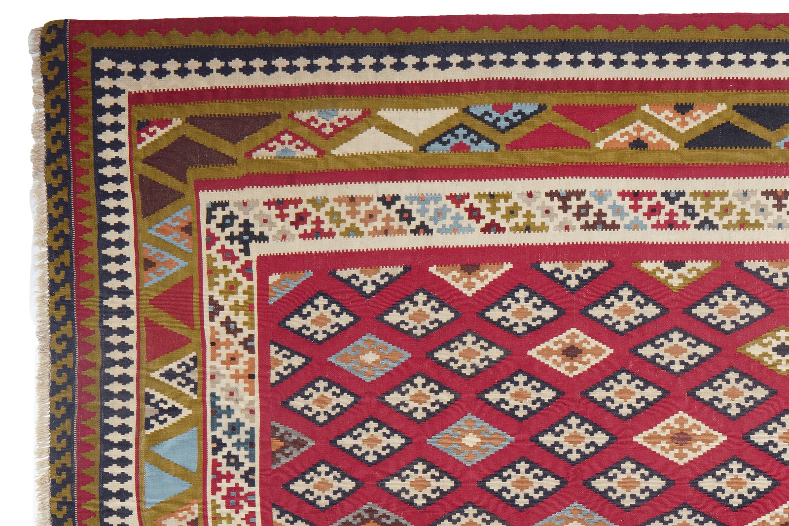Kelim Gashgai Old — Handmade, 186x266 cm, Red, 100% Virgin Wool | View 3