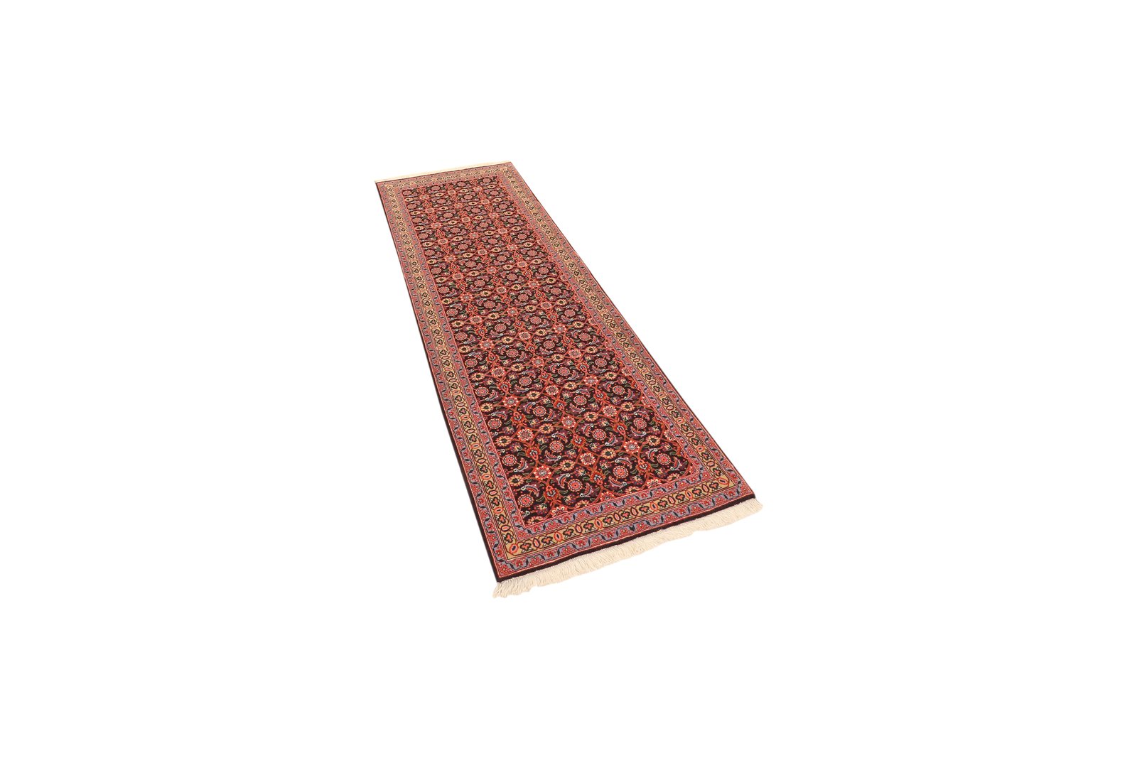 Tabriz 50 Raj — Hand-knotted, 65x196 cm, Black, 100% Virgin Wool | View 5