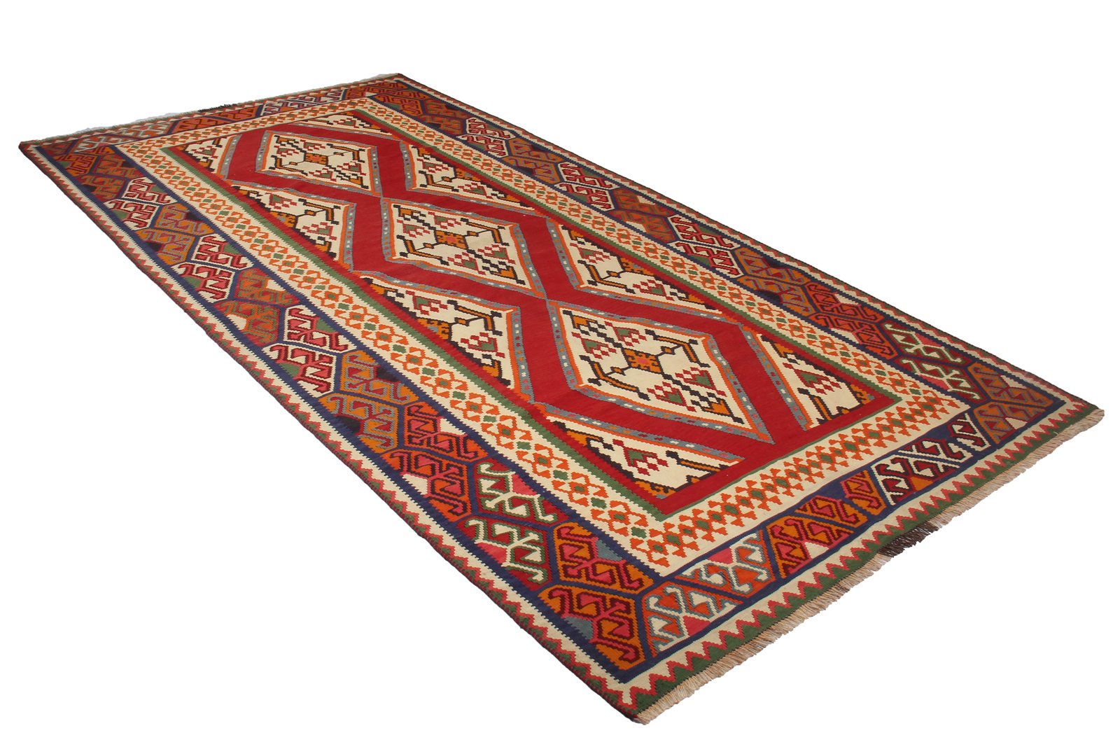 Kelim Gashgai Old — Handmade, 166x308 cm, Red, 100% Virgin Wool | View 7