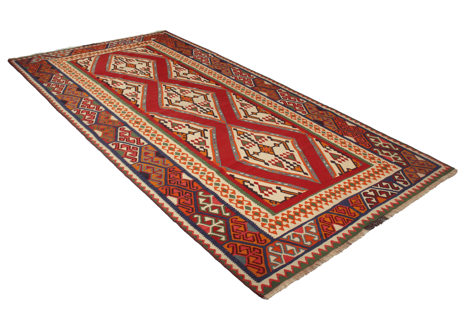 Kelim Gashgai Old — Handmade, 166x308 cm, Red, 100% Virgin Wool | View 7