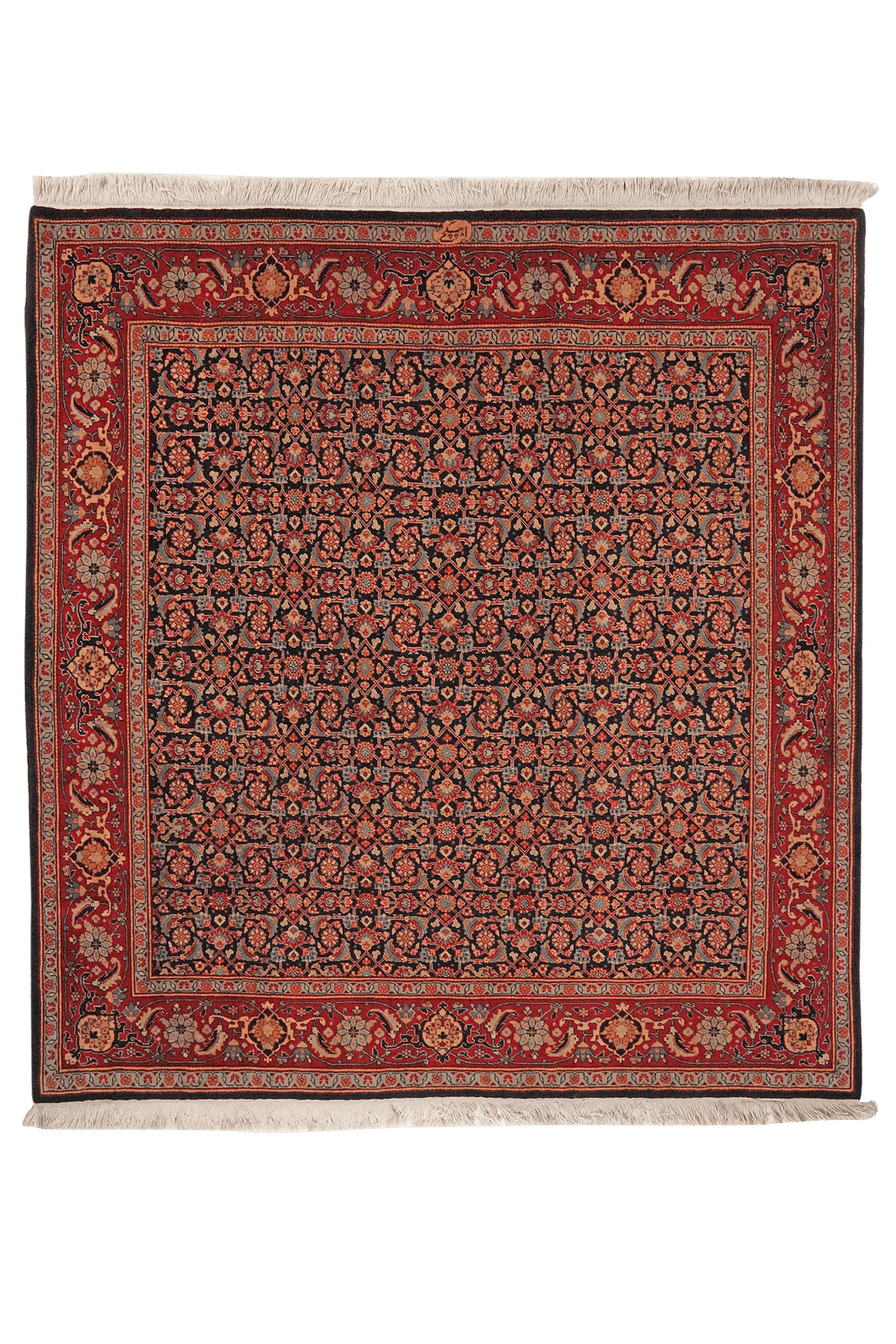 Tabriz 40 Raj — Hand-knotted, 200x210 cm, Blue, 100% Virgin Wool | Main view