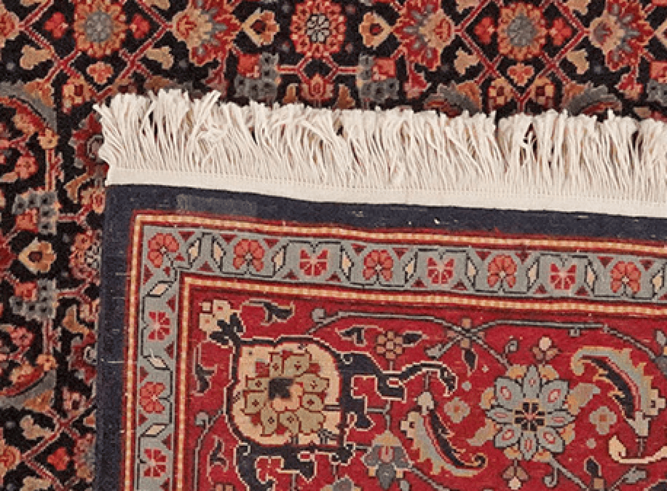 Tabriz 40 Raj — Hand-knotted, 200x210 cm, Blue, 100% Virgin Wool | View 6