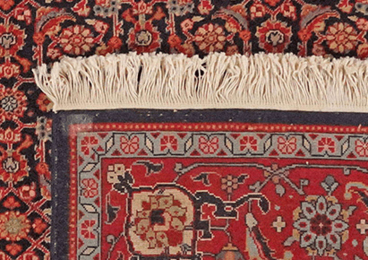 Tabriz 40 Raj — Hand-knotted, 197x200 cm, Blue, 100% Virgin Wool | View 6