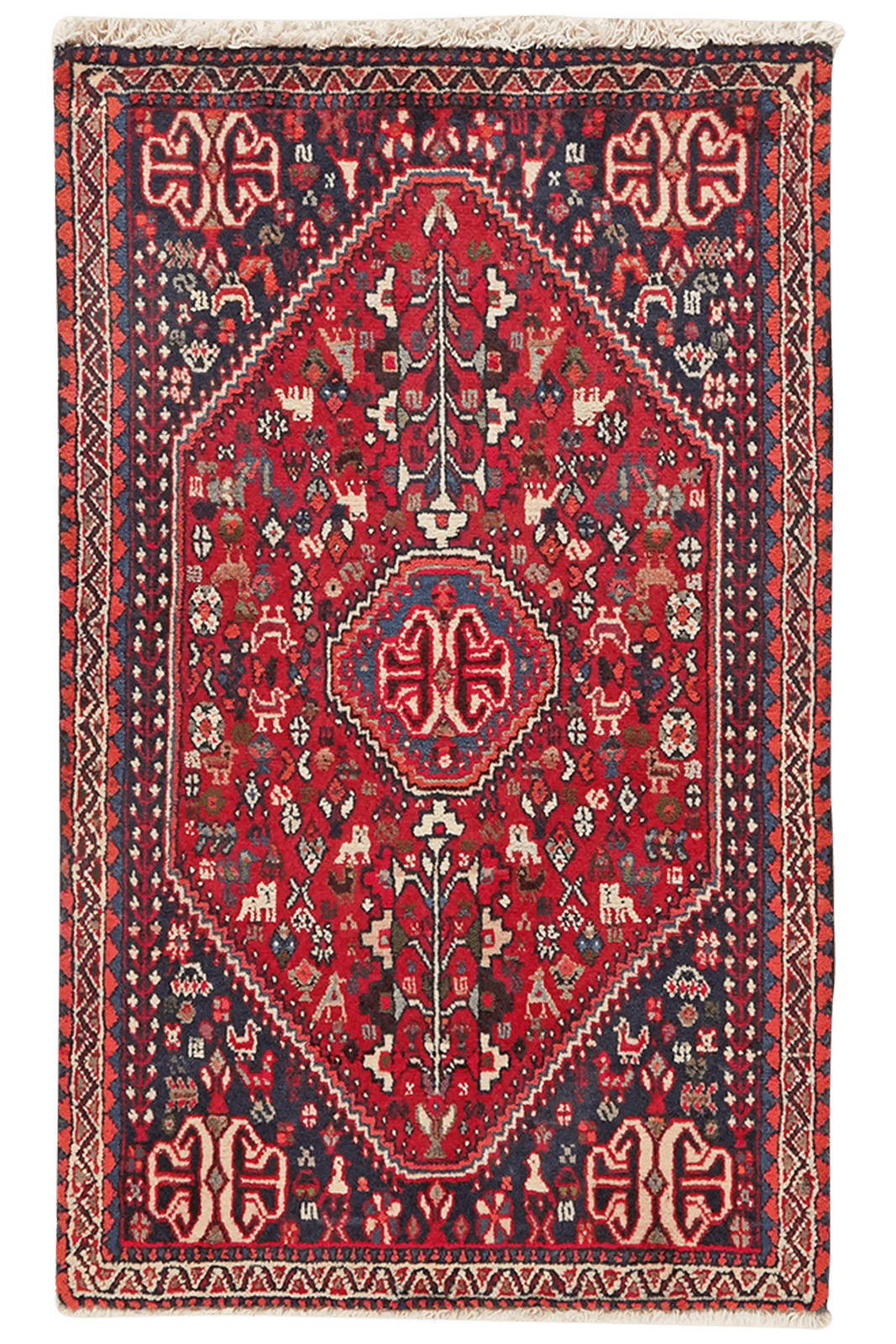 Abadeh — Hand-knotted, 61x99 cm, Red, 100% Virgin Wool | Main view