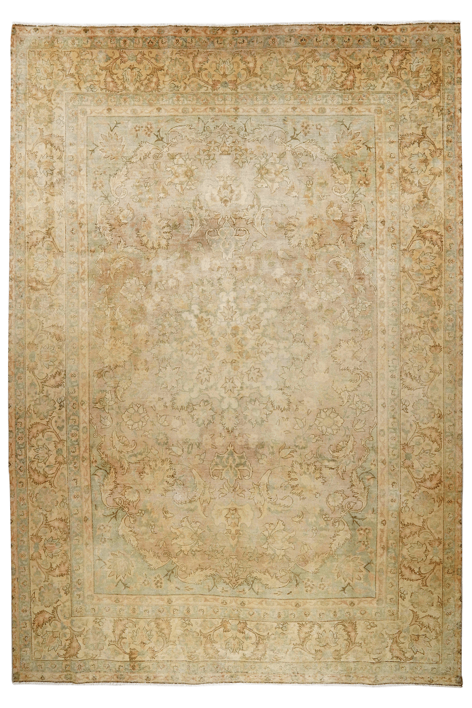 Vintage — Hand-knotted, 252x366 cm, Beige, 100% Virgin Wool | Main view