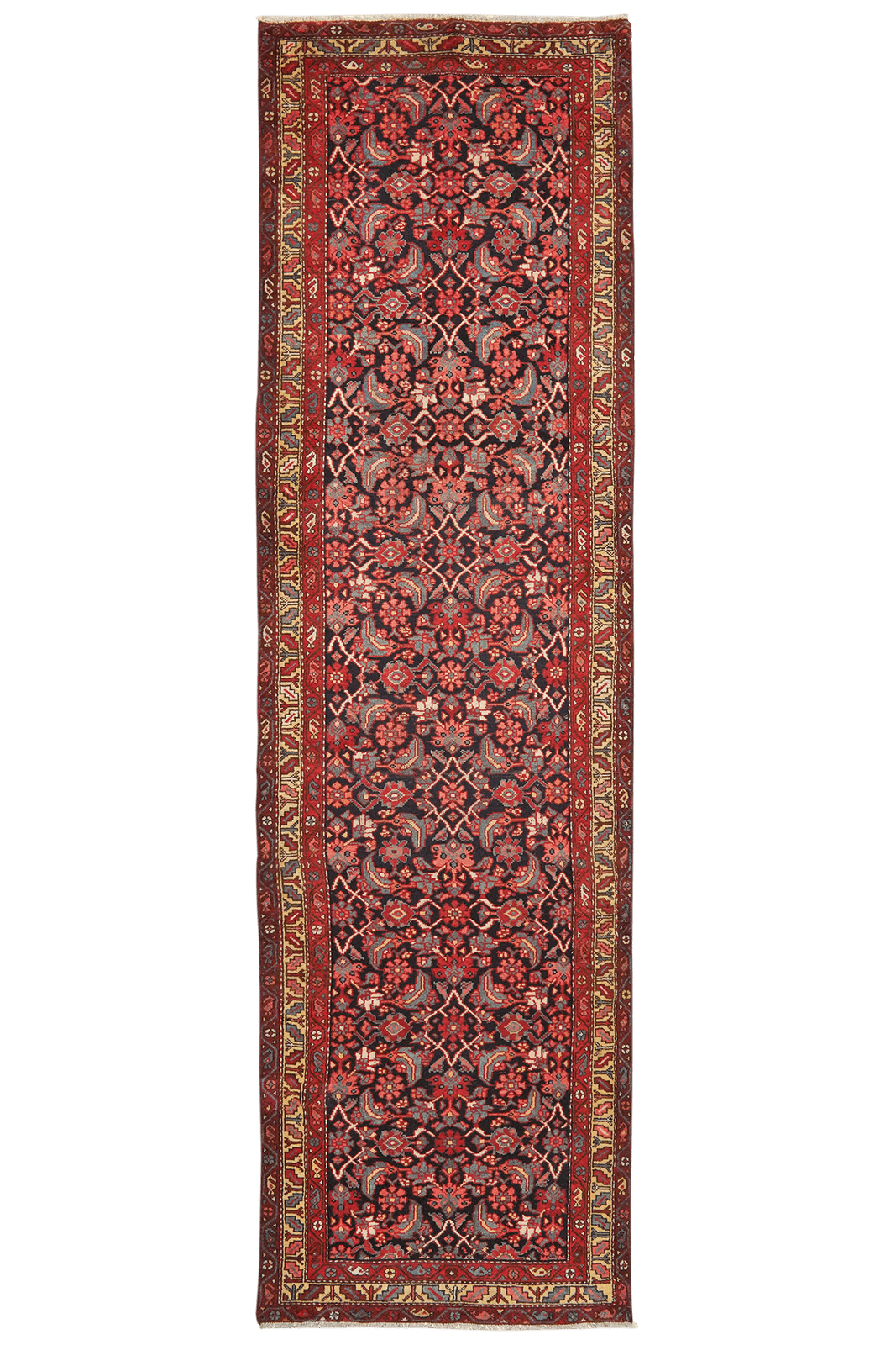 Farahan — Hand-knotted, 93x331 cm, Blue, 100% Virgin Wool | Main view