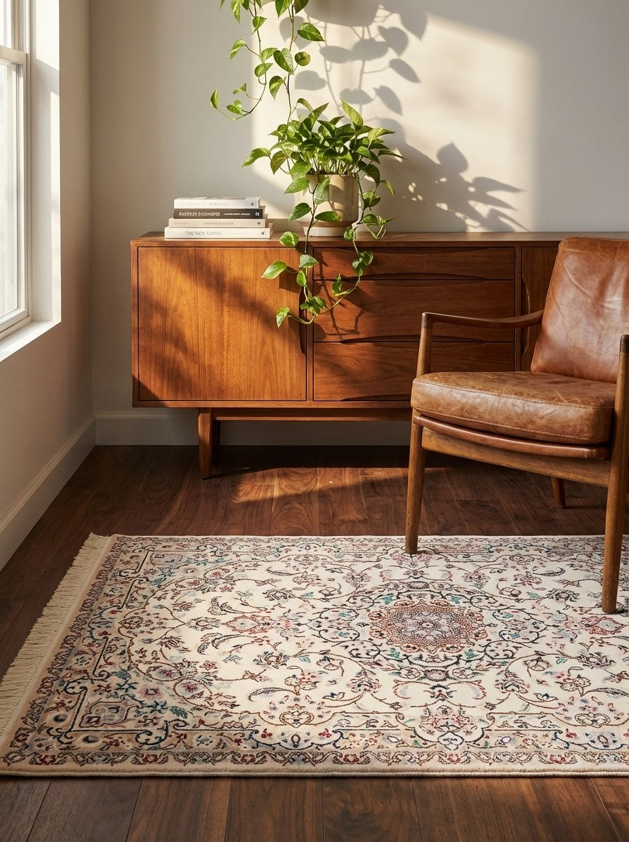 Nain 6La — Hand-knotted, 80x122 cm, Beige, 100% Virgin Wool | Back view