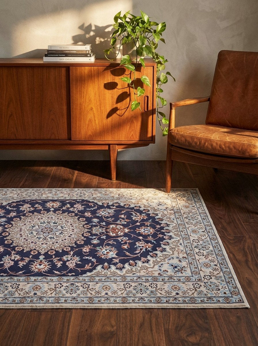 Nain 6La — Handgefertigt, 150x103 cm, Beige, 100% Virgin Wool | Back view