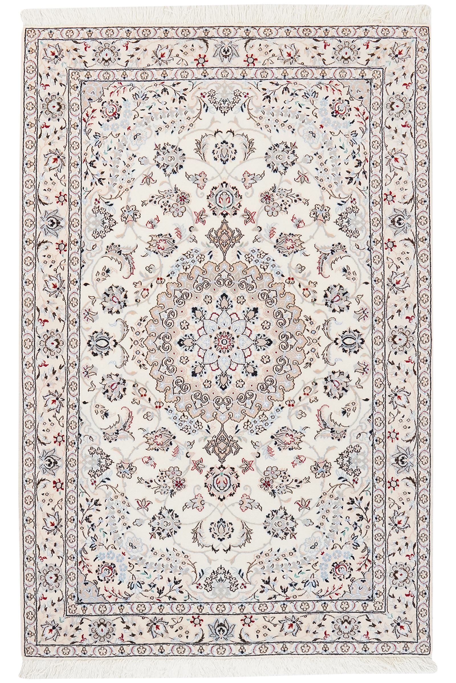 Nain 6La — Handgefertigt, 158x105 cm, Beige, 100% Virgin Wool | Main view
