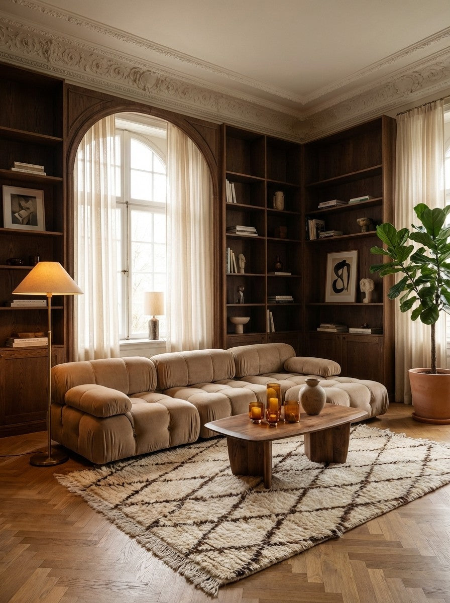 Gabbeh — Hand-knotted, 144x200 cm, Beige, 100% Virgin Wool | Back view