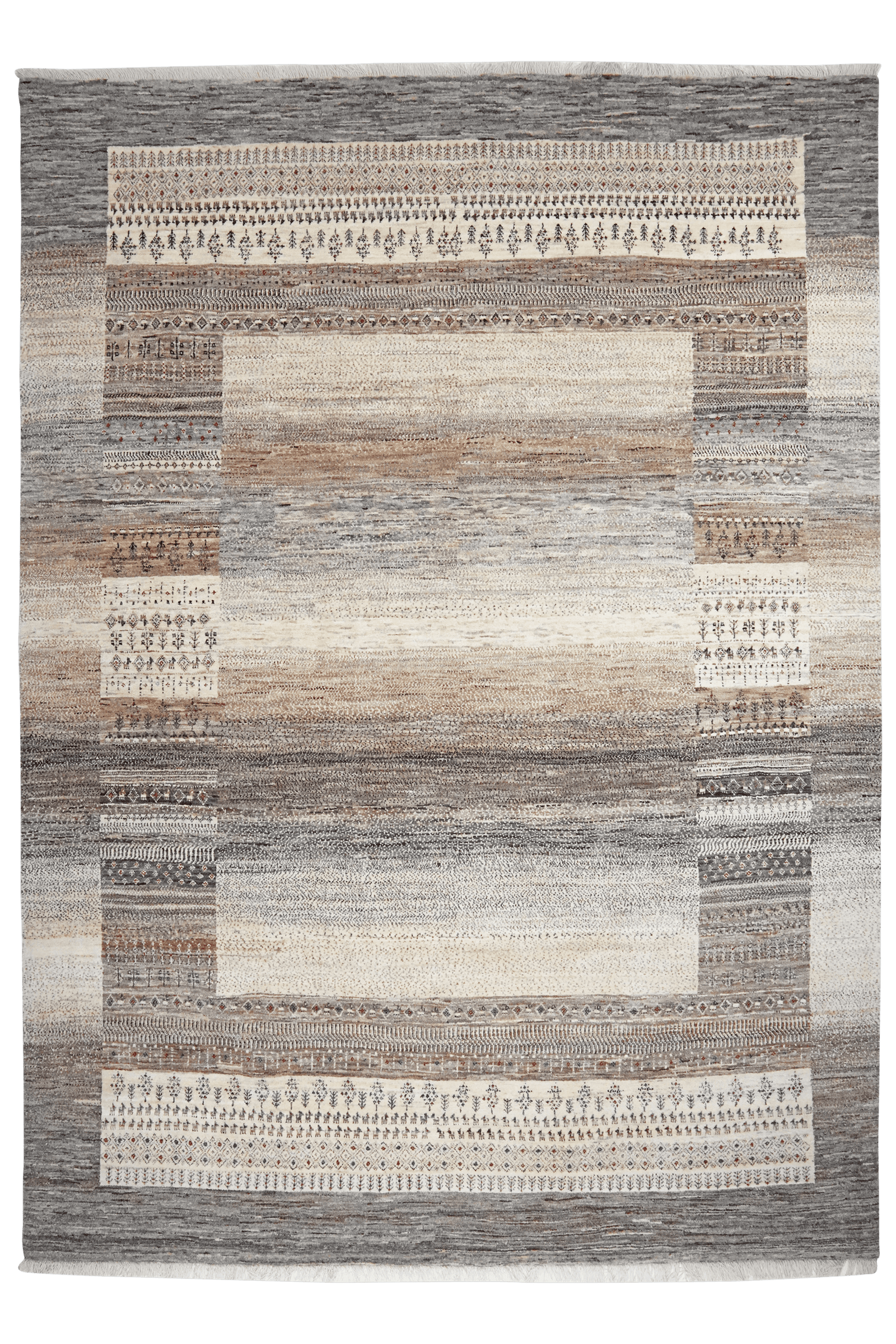 Rizbaf — Hand-knotted, 224x310 cm, Beige, 100% Virgin Wool | Main view