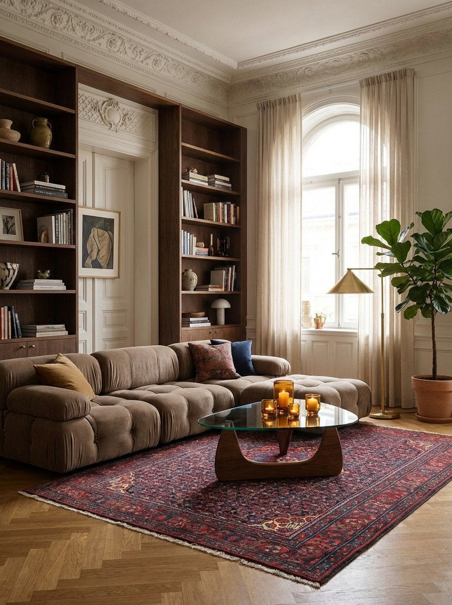 Koutabad — Handgefertigt, 202x140 cm, Rot, 100% Virgin Wool | Back view