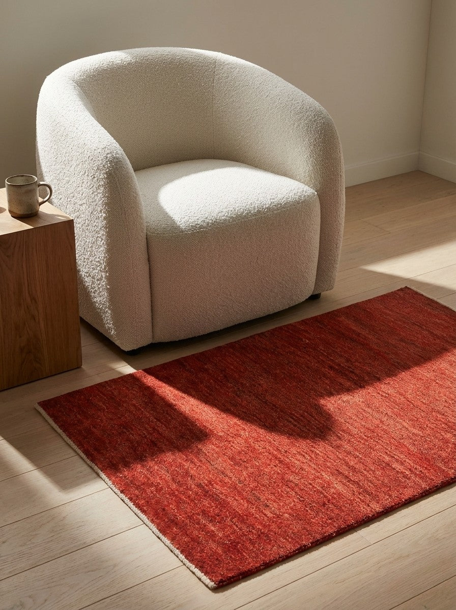 Rizbaf — Hand-knotted, 61x88 cm, Red, 100% Virgin Wool | Detail view