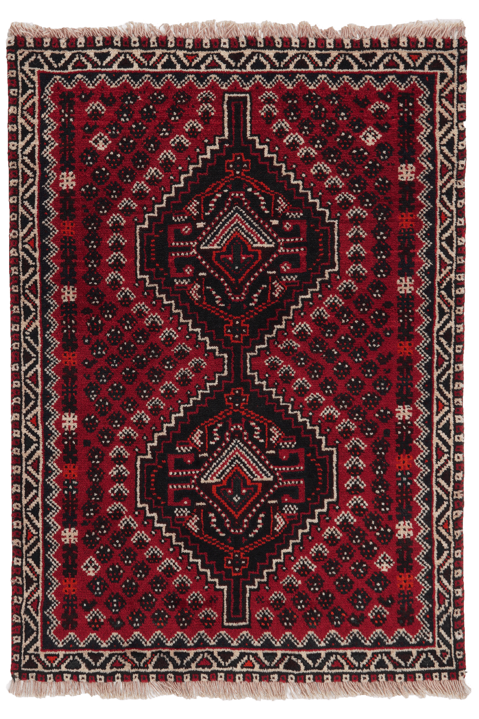 Shiraz — Hand-knotted, 87x123 cm, Red, 100% Virgin Wool | Main view