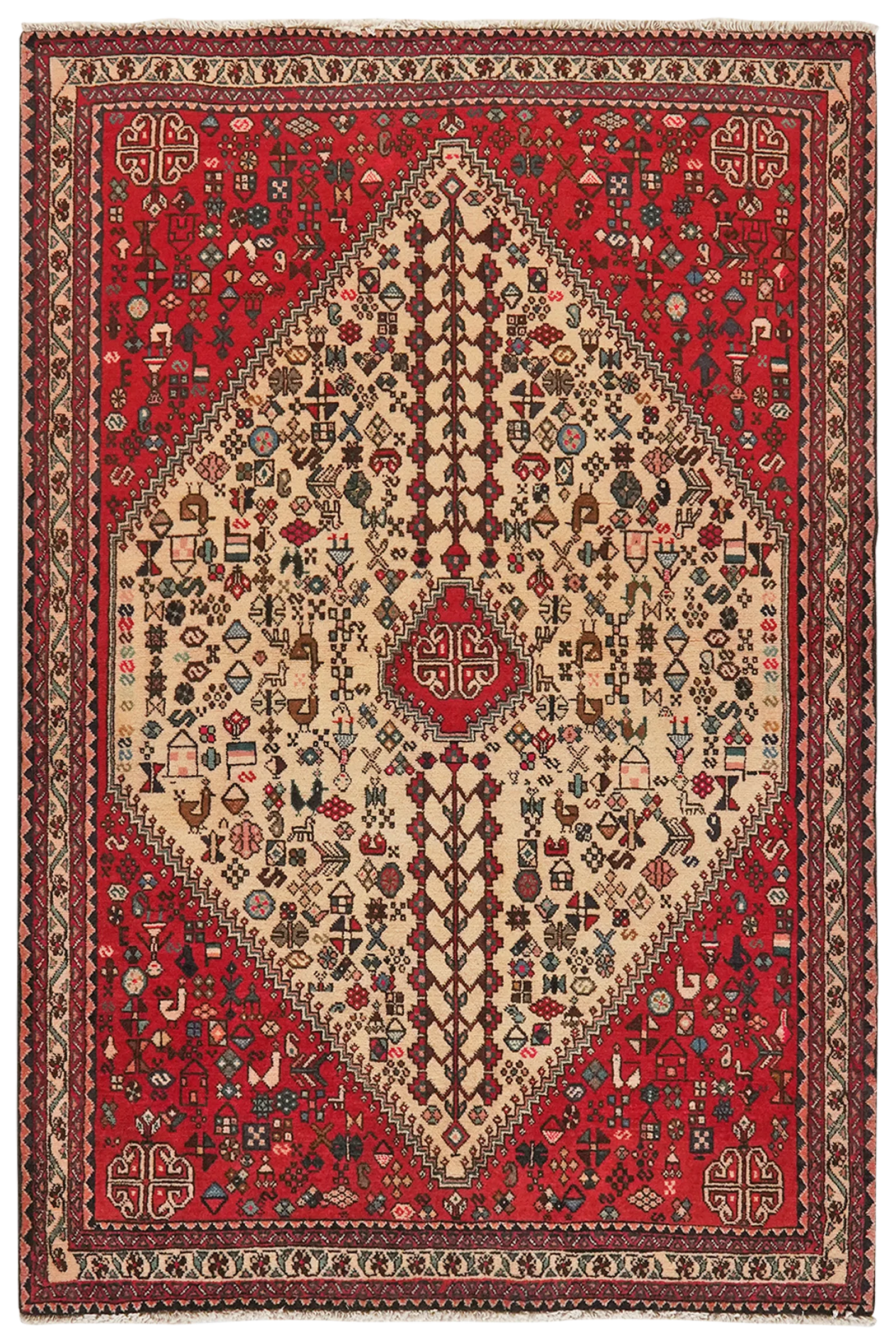 Abadeh — Handgefertigt, 166x109 cm, Beige, 100% Virgin Wool | Main view