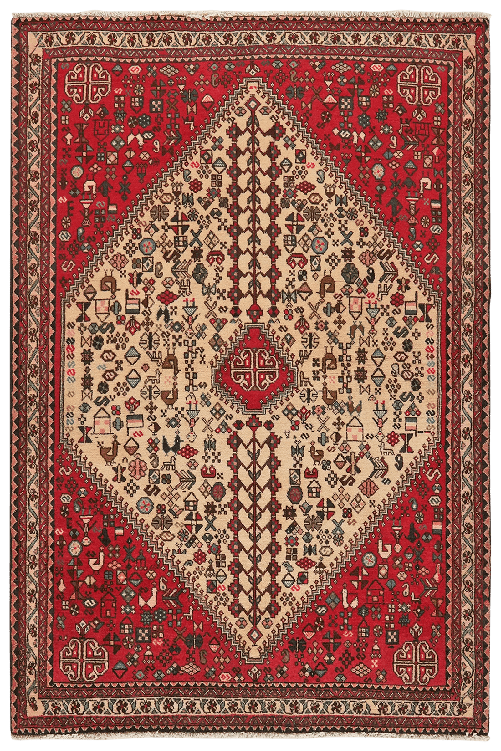Abadeh — Hand-knotted, 109x166 cm, Beige, 100% Virgin Wool | Main view