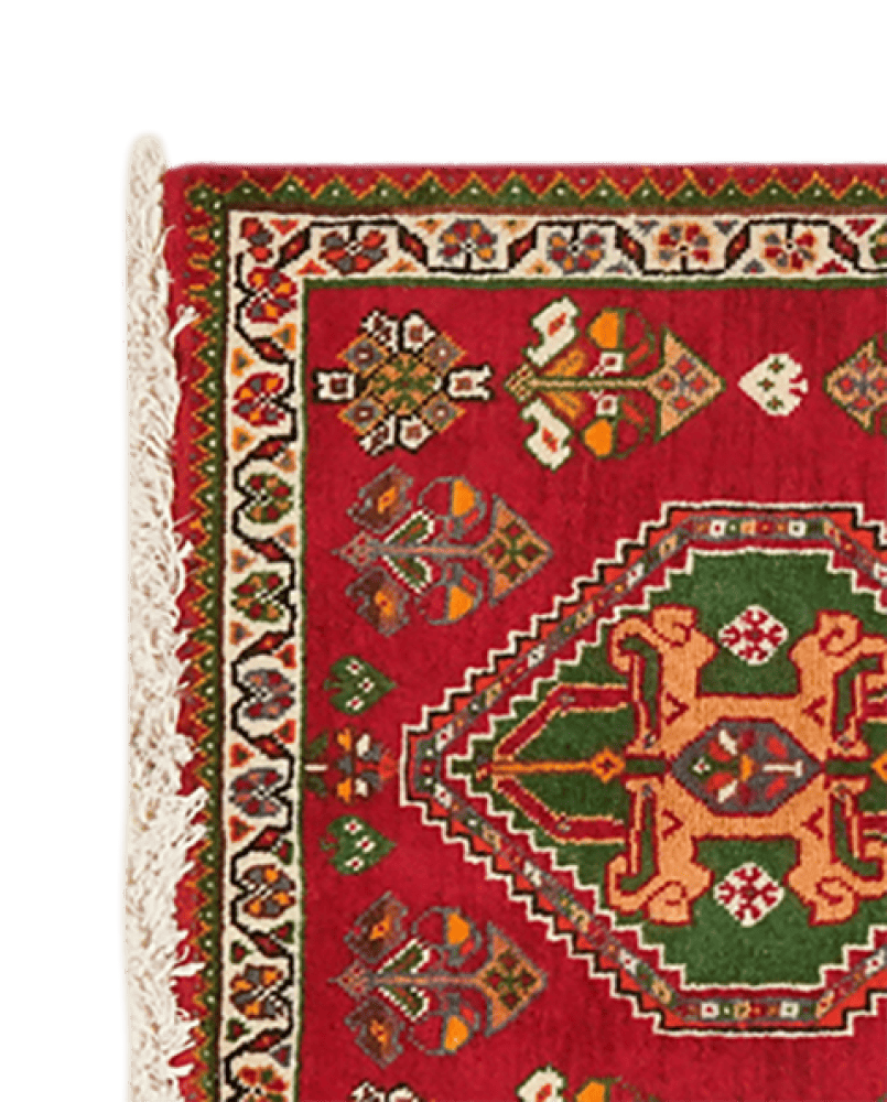 Gashgai — Hand-knotted, 50x50 cm, Red, 100% Virgin Wool | View 3