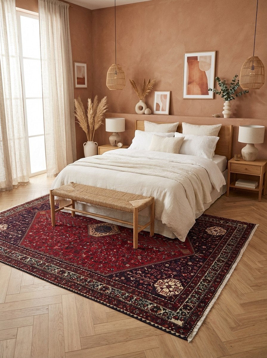 Abadeh — Handgefertigt, 310x203 cm, Beige, 100% Virgin Wool | Detail view