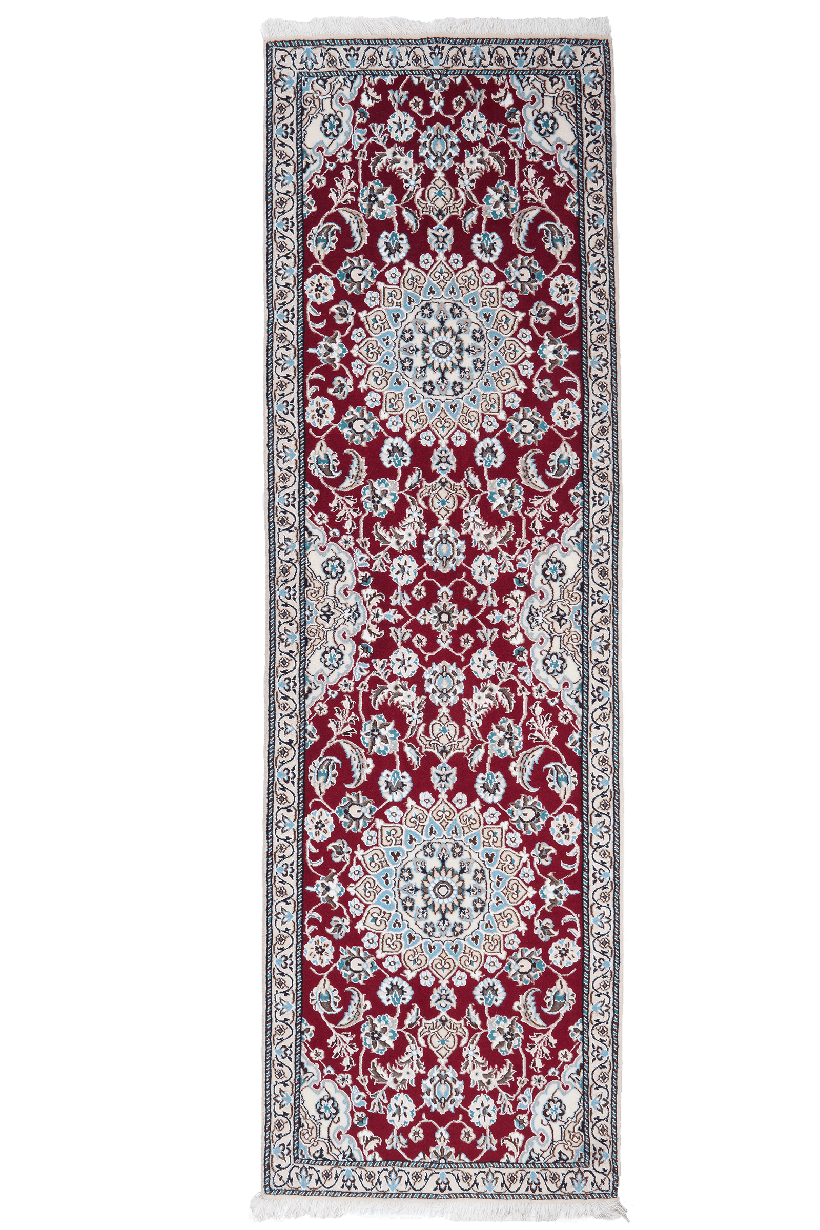 Nain 9La — Hand-knotted, 60x200 cm, Red, 100% Virgin Wool | Main view