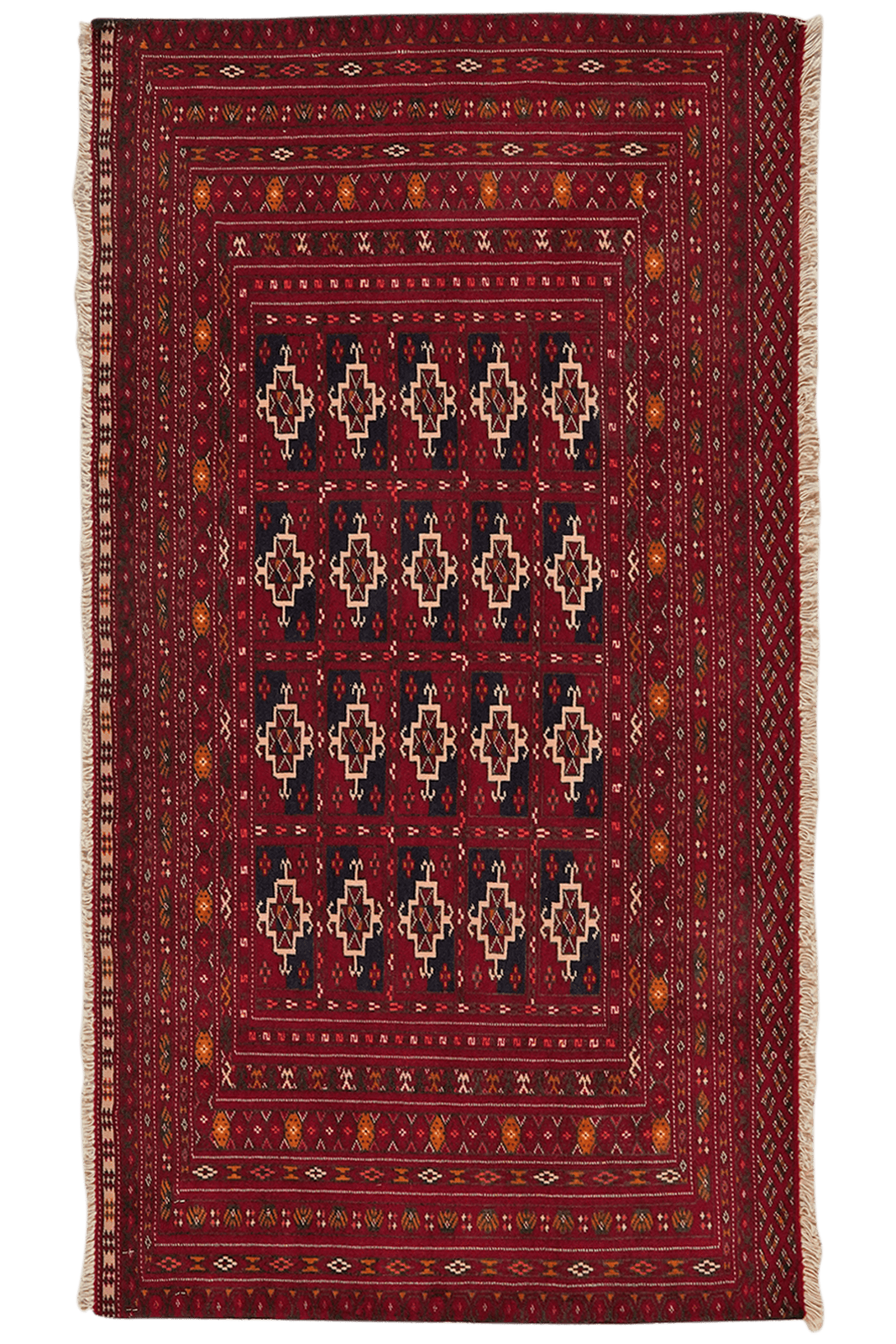 Turkman — Hand-knotted, 134x73 cm, Red, 100% Virgin Wool | Main view