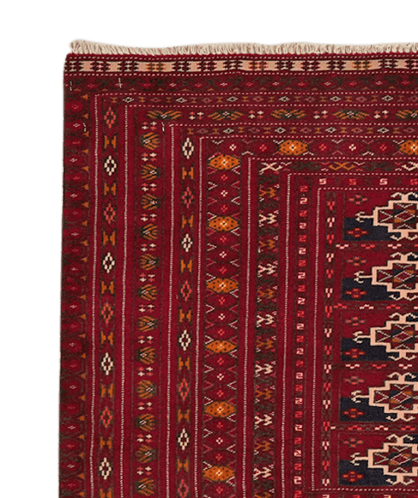 Turkman — Hand-knotted, 134x73 cm, Red, 100% Virgin Wool | View 3