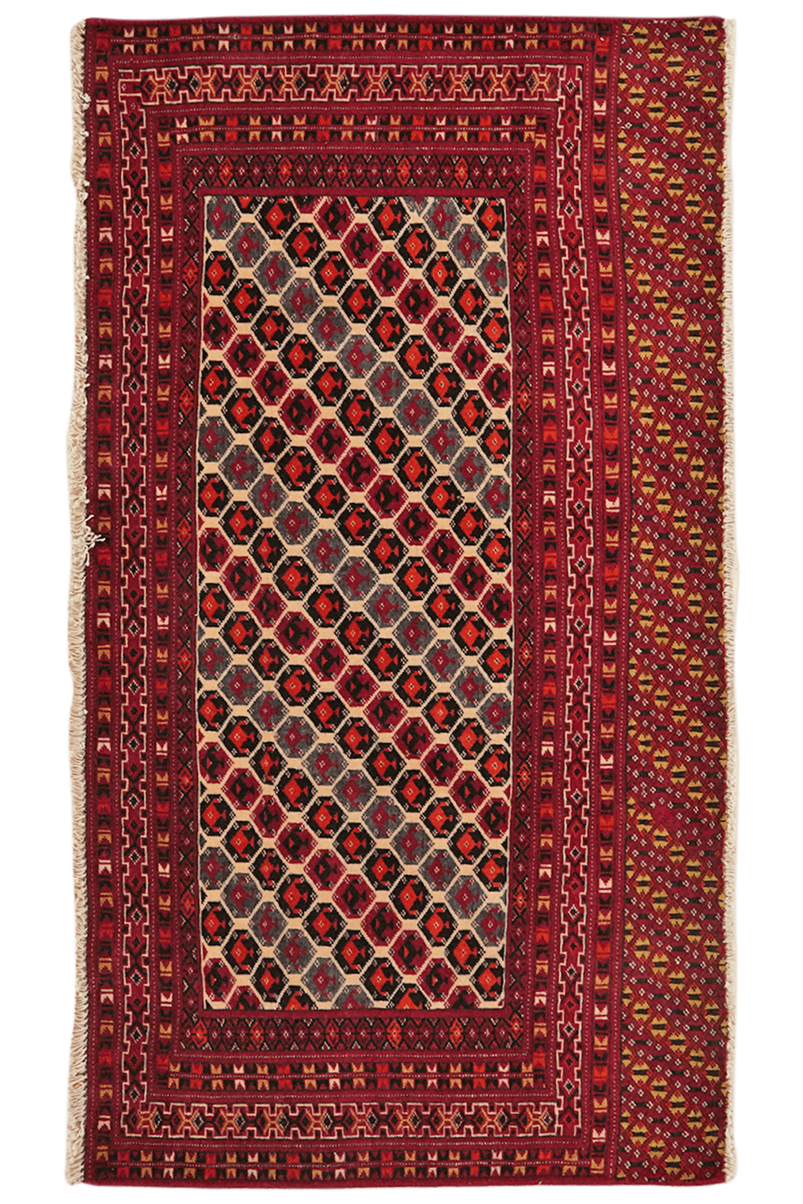 Belutch — Hand-knotted, 126x65 cm, Beige, 100% Virgin Wool | Main view