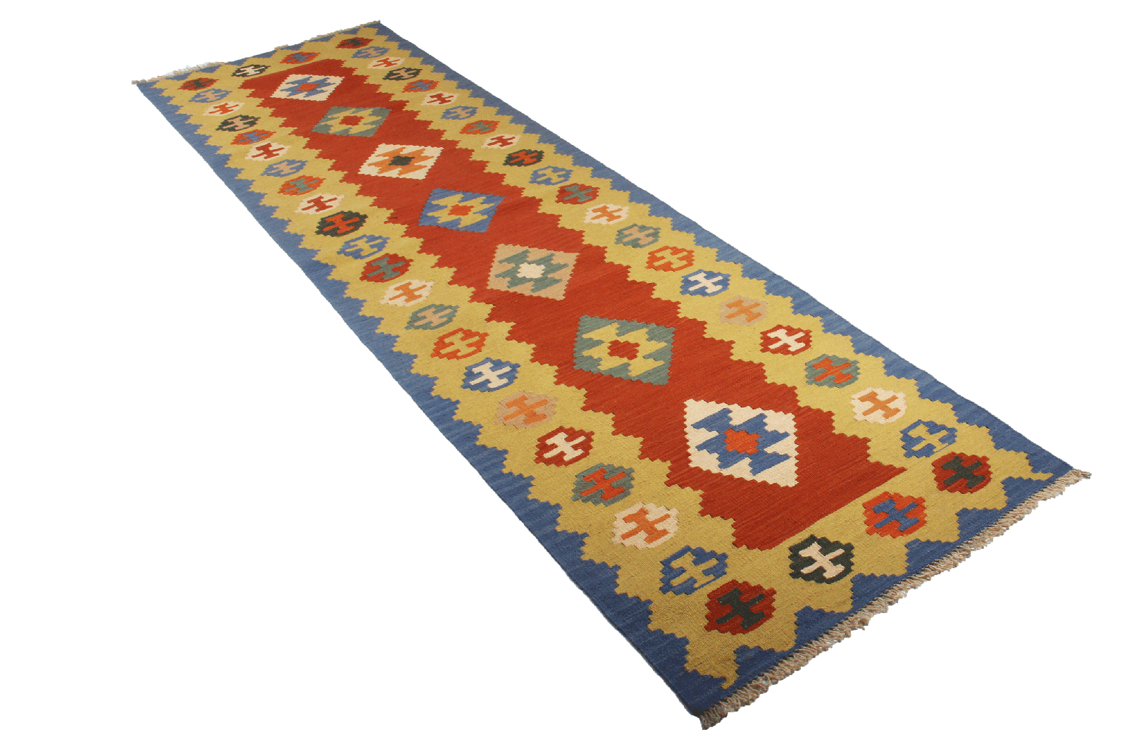 Kelim Gashgai — Handmade, 83x296 cm, Red, 100% Virgin Wool | View 4