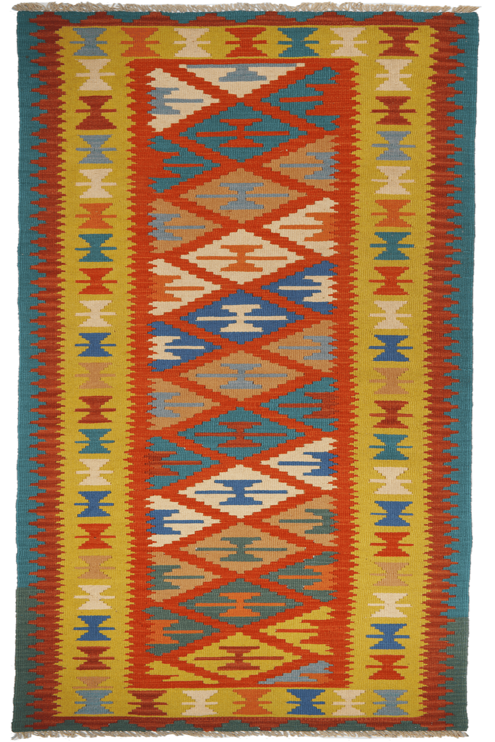 Kelim Gashgai — Handmade, 85x295 cm, Red, 100% Virgin Wool | Main view