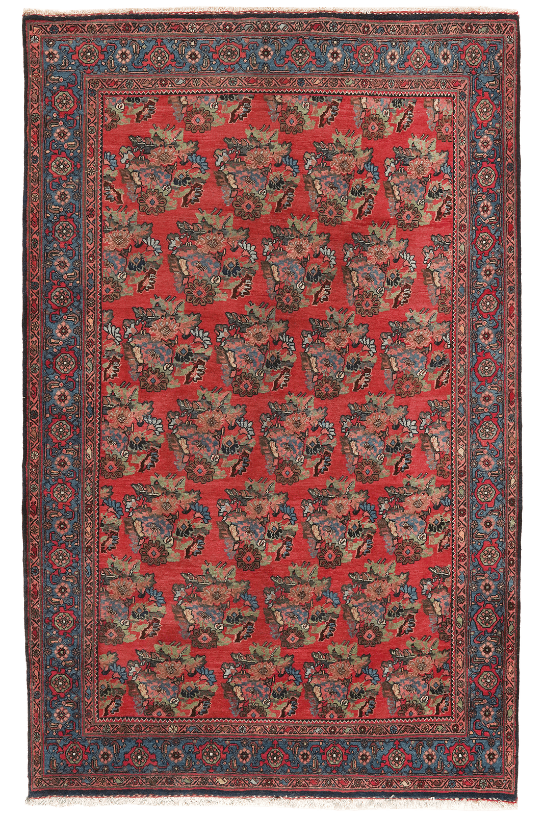 Bidjar — Hand-knotted, 142x217 cm, Red, 100% Virgin Wool | Main view