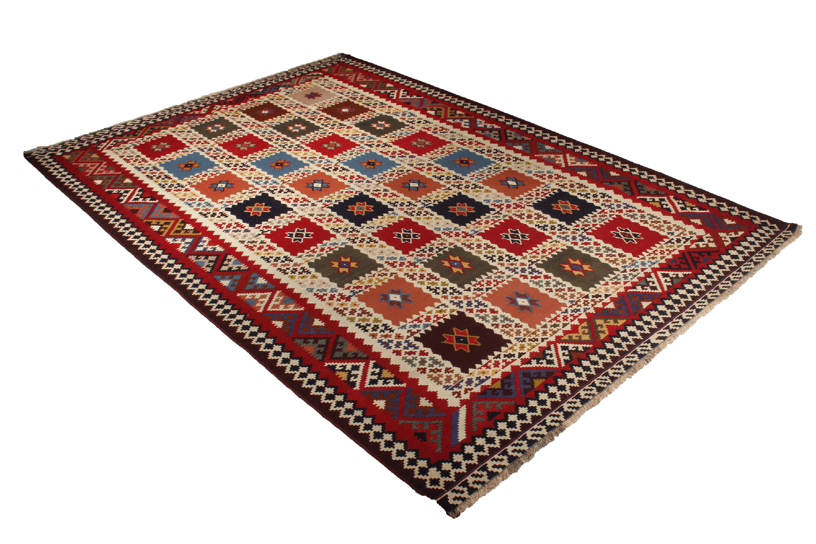 Kelim Gashgai Old — Handmade, 195x288 cm, Beige, 100% Virgin Wool | View 4