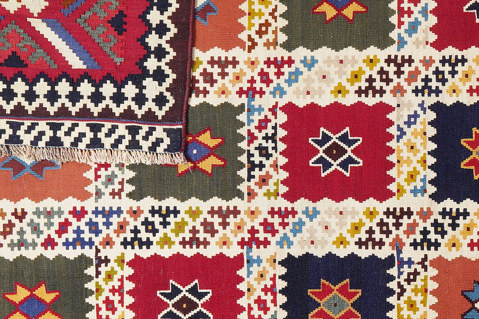 Kelim Gashgai Old — Handmade, 195x288 cm, Beige, 100% Virgin Wool | View 7