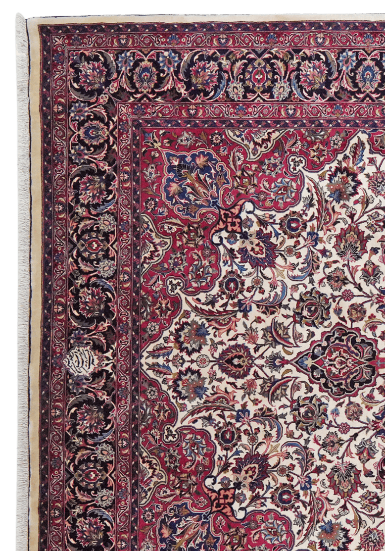 Mashad — Hand-knotted, 250x389 cm, Beige, 100% Virgin Wool | View 3