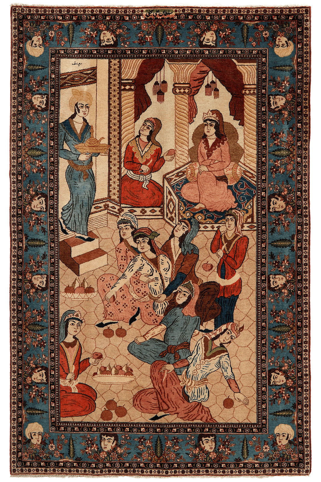 Kashan — Hand-knotted, 132x209 cm, Beige, 100% Virgin Wool | Main view