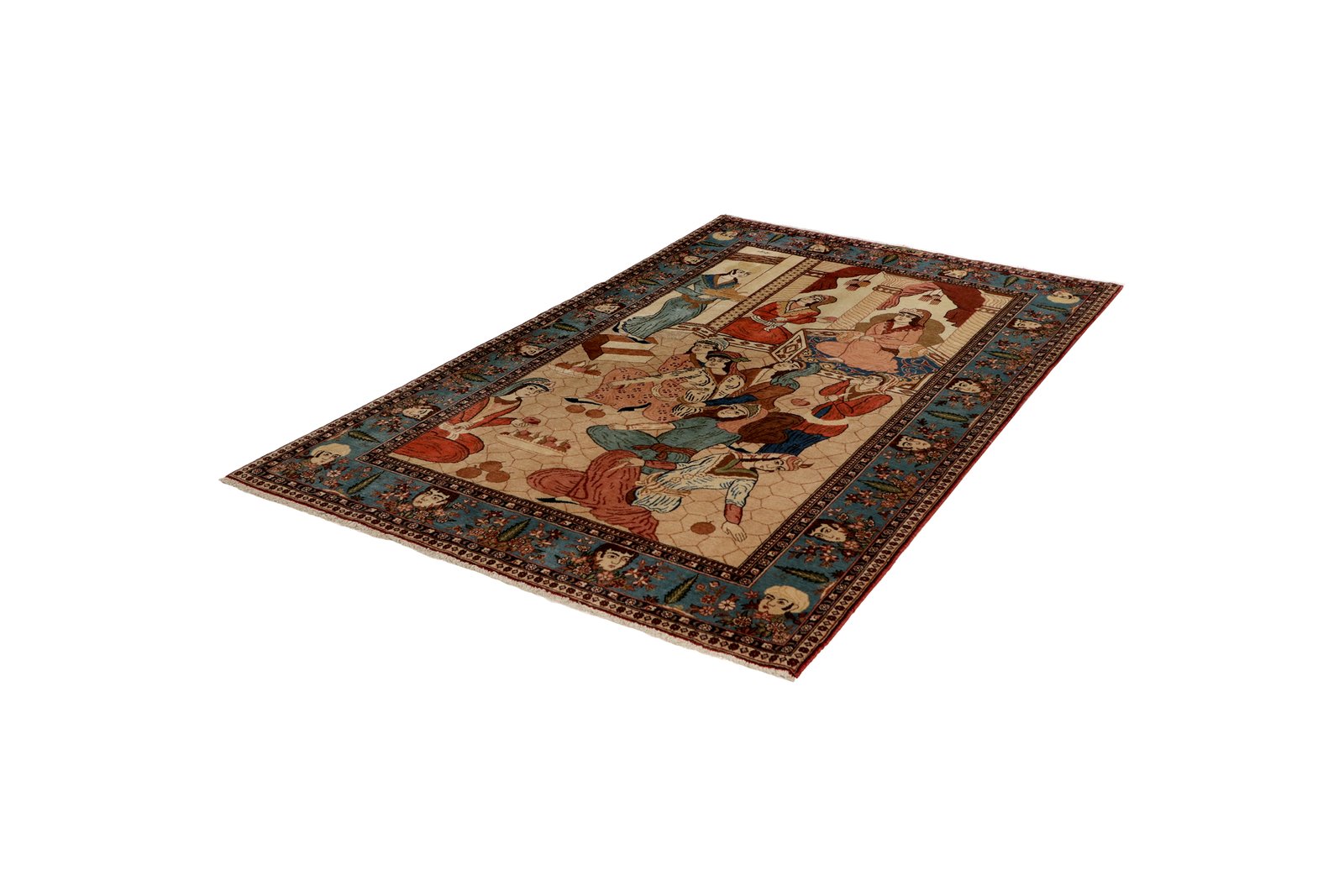 Kashan — Hand-knotted, 132x209 cm, Beige, 100% Virgin Wool | View 5
