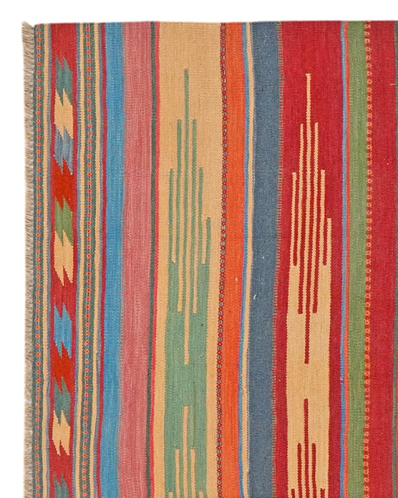 Kelim Gashgai — Handmade, 132x145 cm, Multicolor, 100% Virgin Wool | View 3