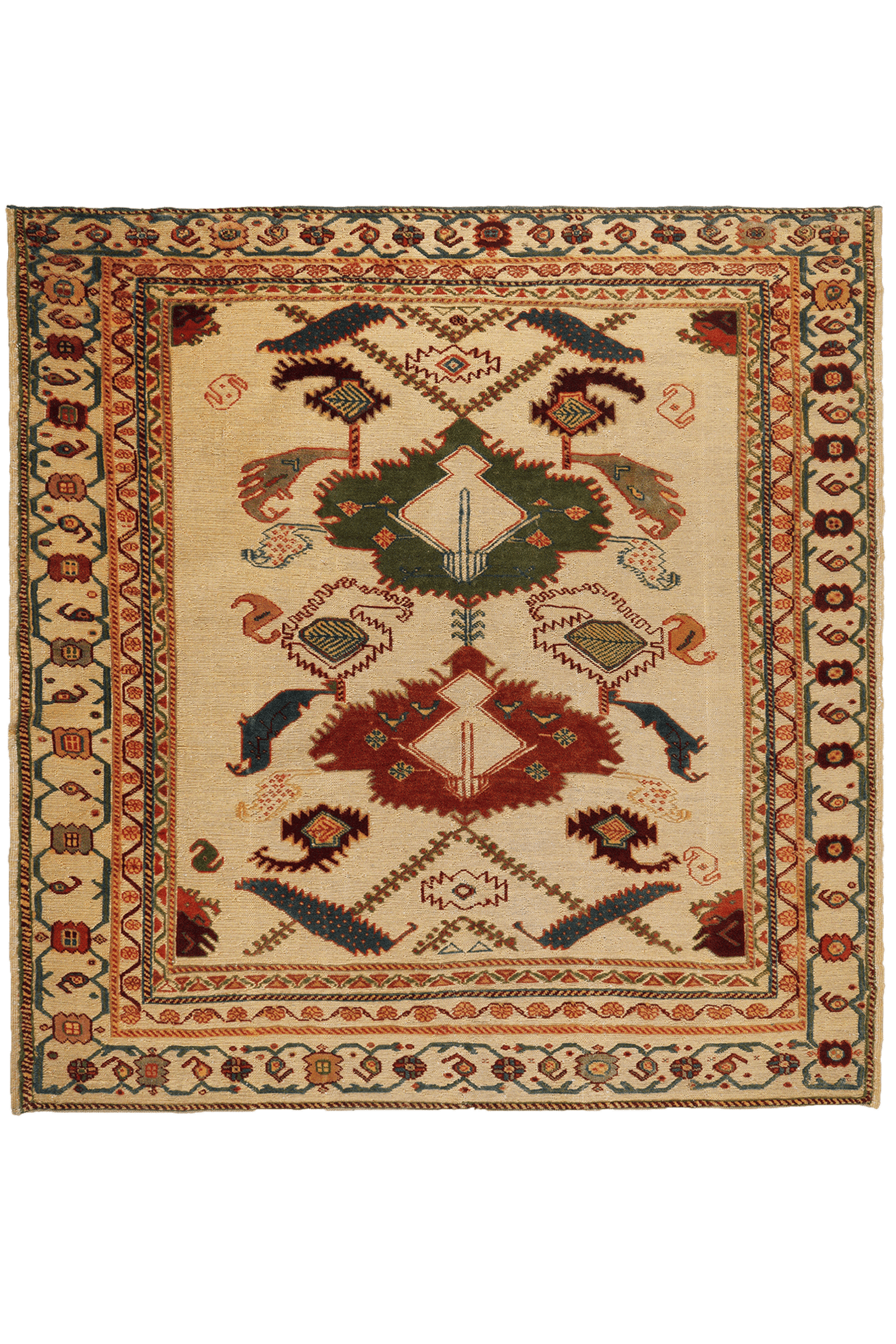 Kelim Belutch — Handmade, 162x169 cm, Beige, 100% Virgin Wool | Main view