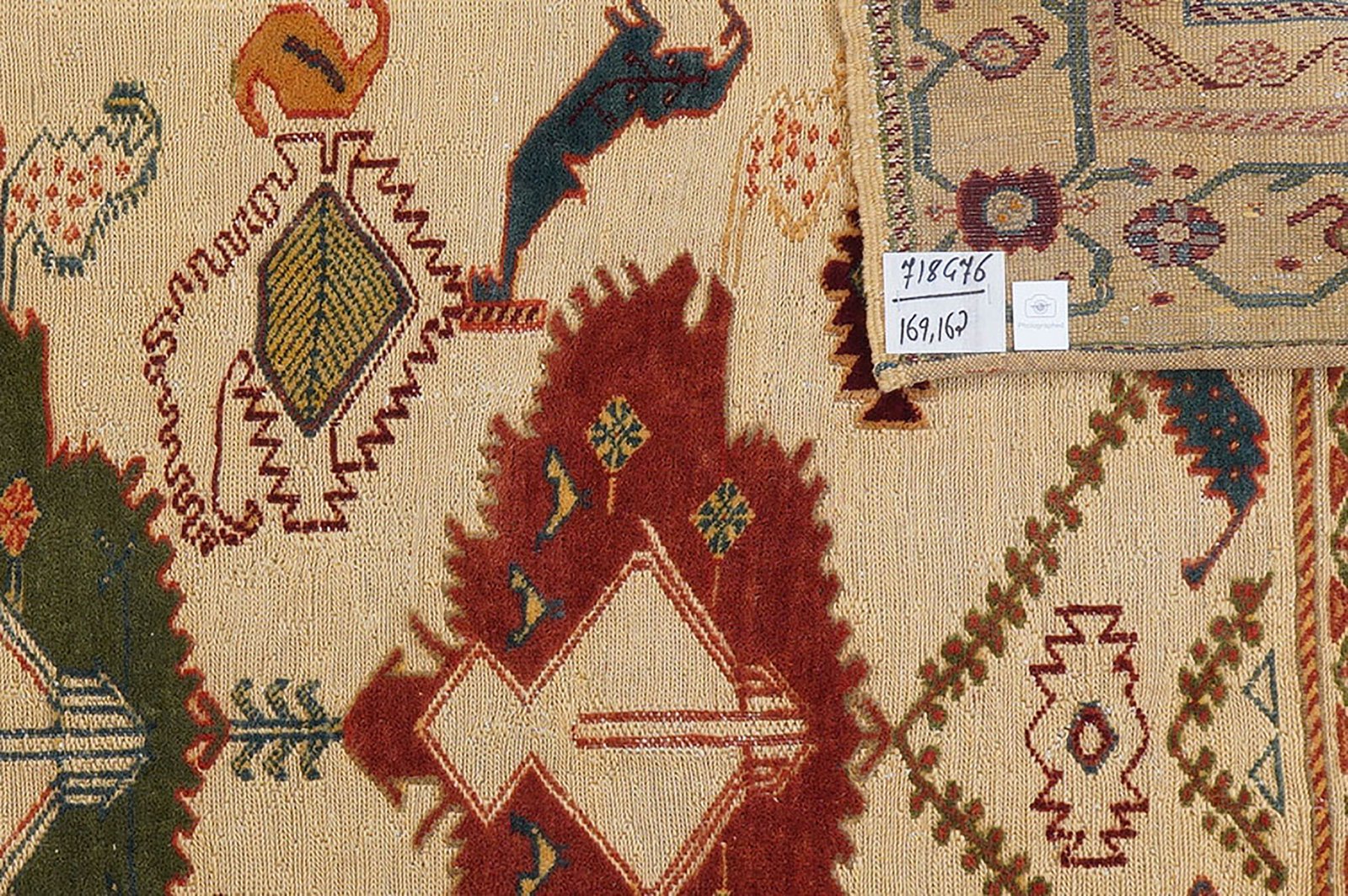 Kelim Belutch — Handmade, 162x169 cm, Beige, 100% Virgin Wool | View 5