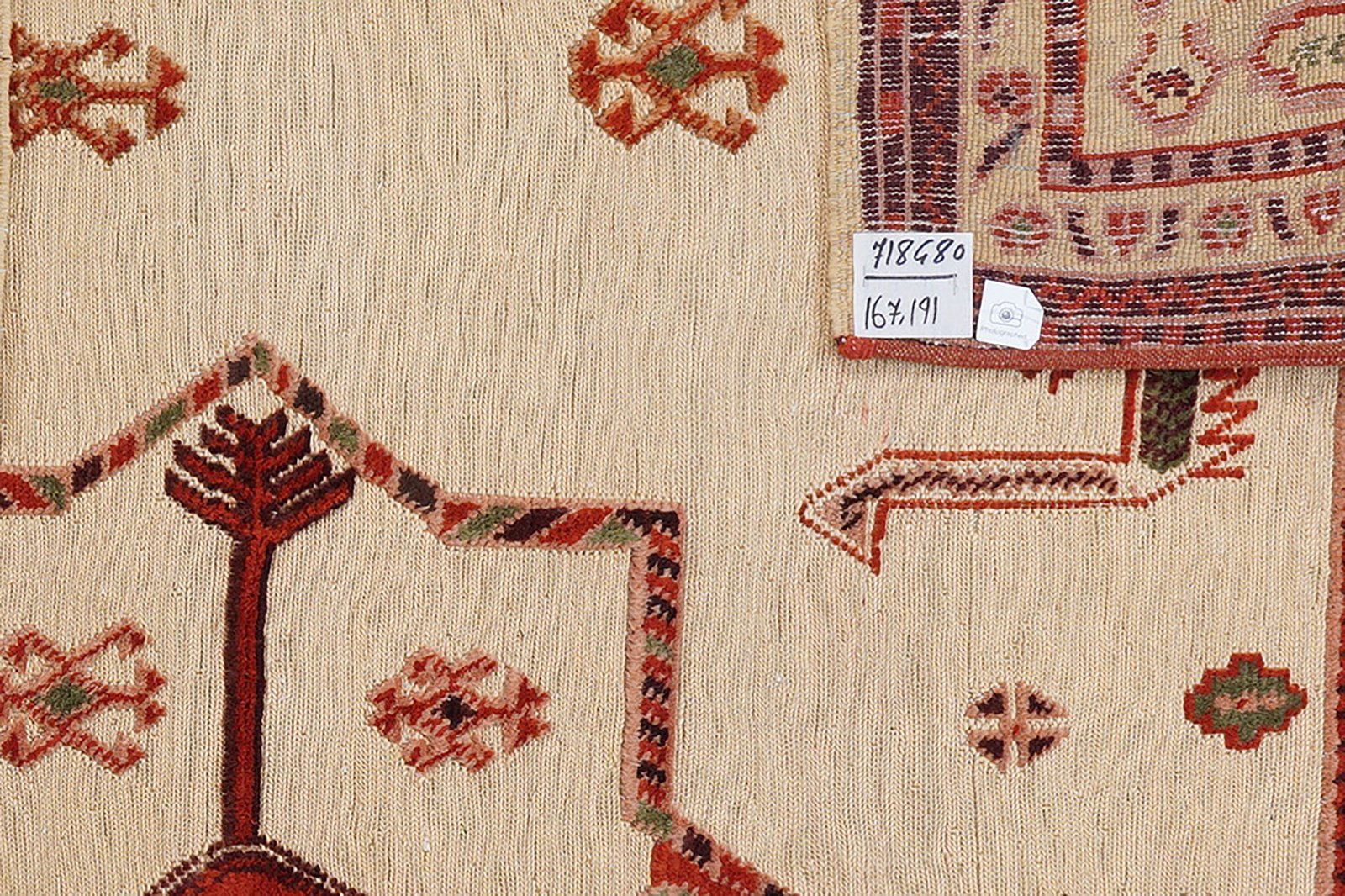 Kelim Belutch — Handmade, 191x167 cm, Brown, 100% Virgin Wool | View 5