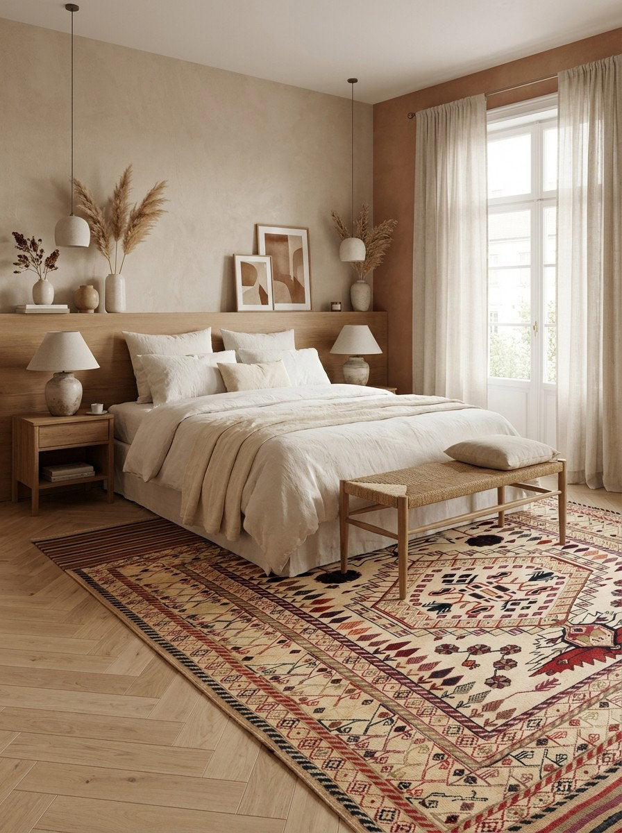 Kelim Belutch — Handgefertigt, 282x217 cm, Bunt, 100% Virgin Wool | Detail view