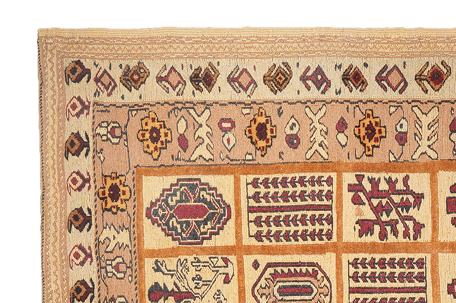 Kelim Belutch — Handmade, 132x175 cm, Beige, 100% Virgin Wool | View 3
