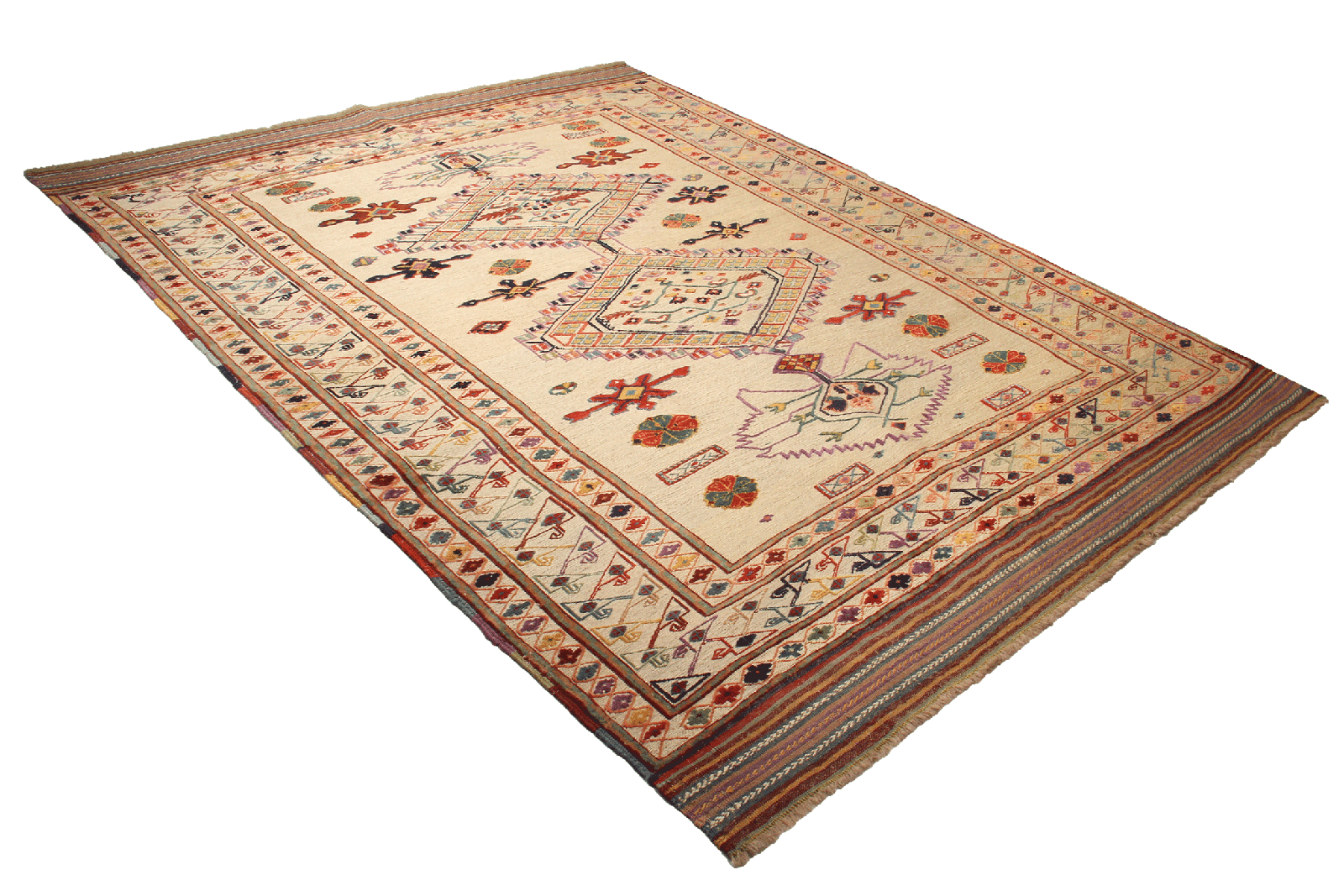 Kelim Belutch — Handmade, 210x271 cm, Beige, 100% Virgin Wool | View 4