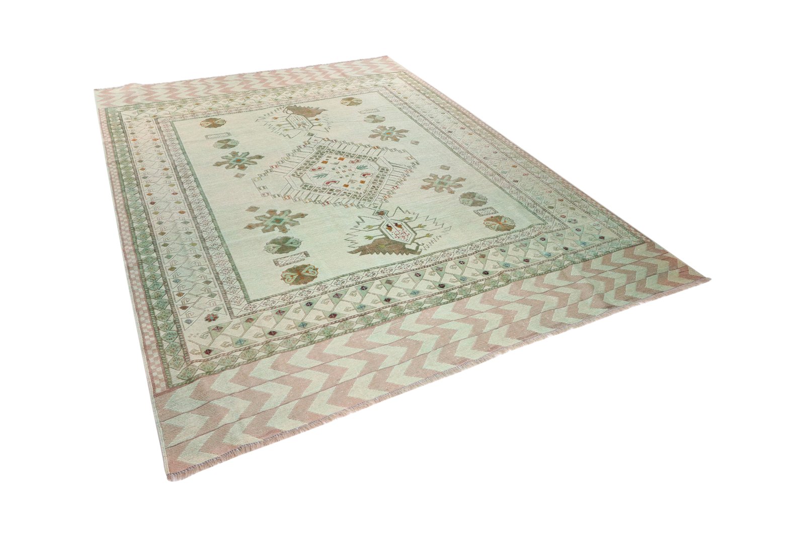 Kelim Belutch — Handmade, 231x299 cm, Green, 100% Virgin Wool | View 5