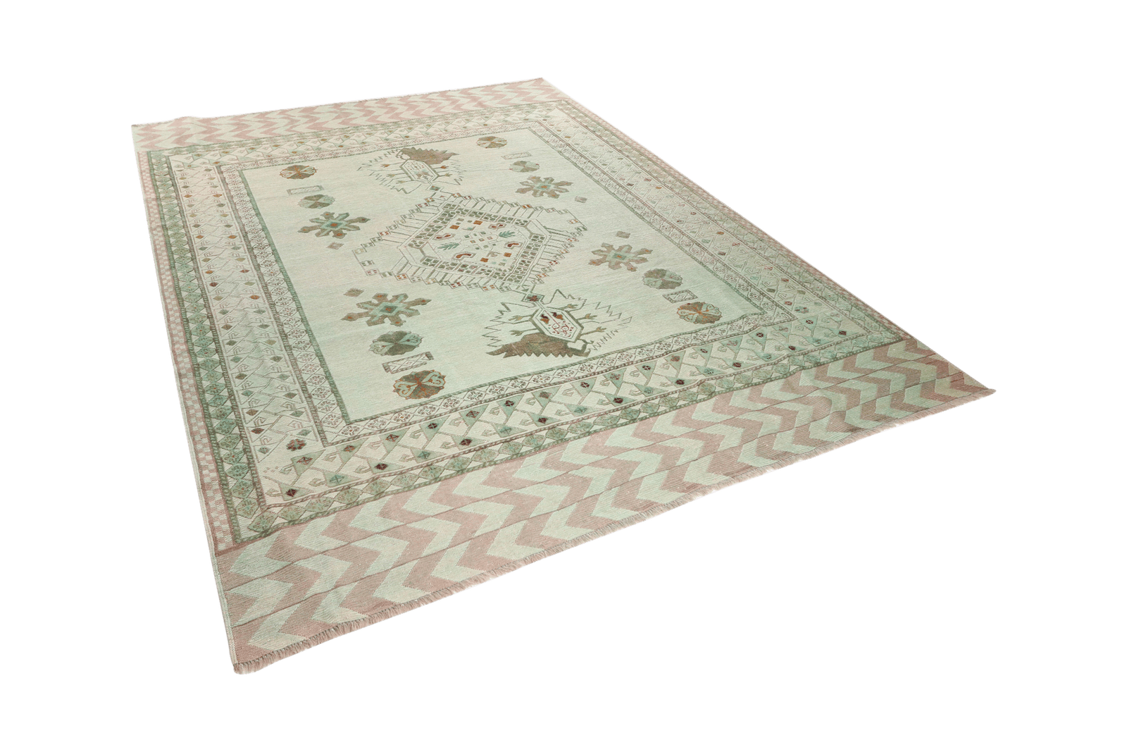 Kelim Belutch — Handmade, 231x299 cm, Green, 100% Virgin Wool | View 5