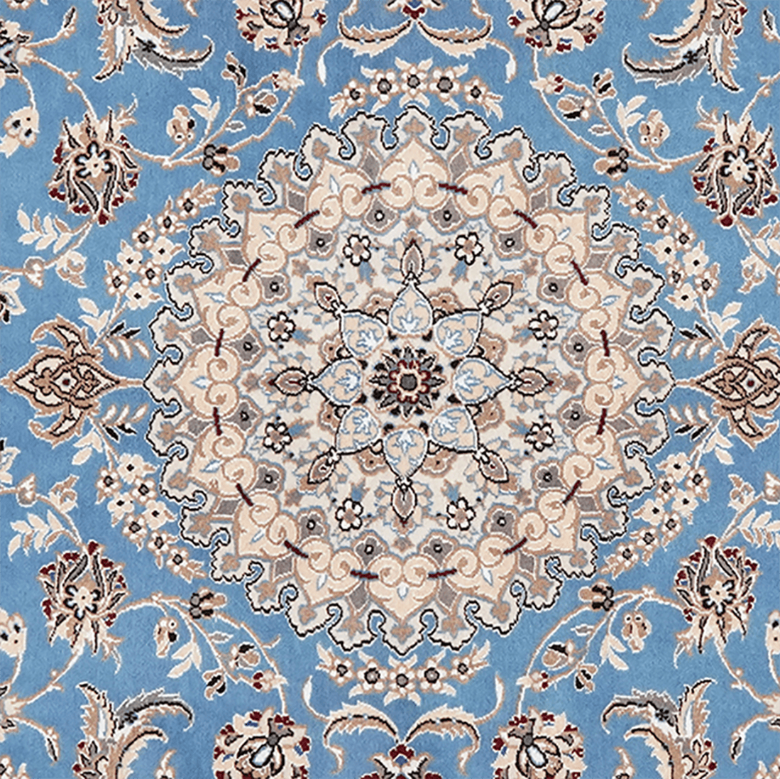 Nain 9La — Hand-knotted, 157x233 cm, Blue, 100% Virgin Wool | View 4
